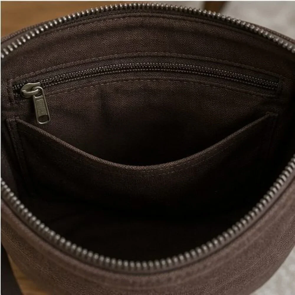 Espresso Canvas Crossbody Bag